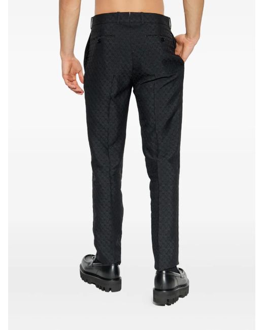 McQueen Blue Skull-Pattern Trousers for men