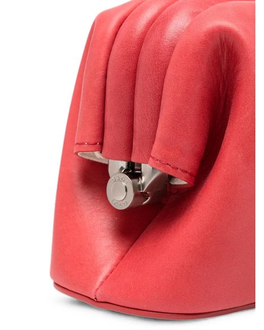 OSOI Red Mini Boat Leather Tote Bag