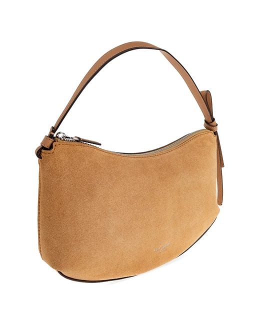 Kate Spade Brown Loop Suede Knotted-Strap Shoulder Bag