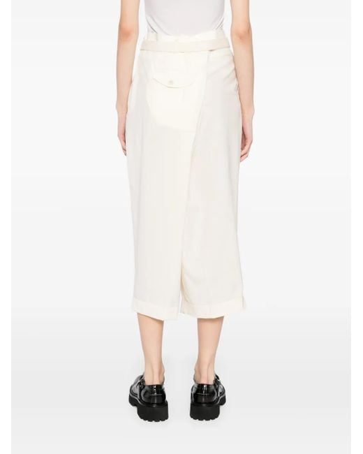 Comme des Garçons White Wide Leg Trousers