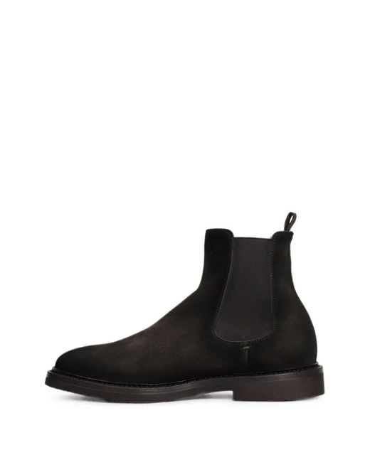 Officine Creative Black Hopkins Flexi 204 Suede Chelsea Boots for men