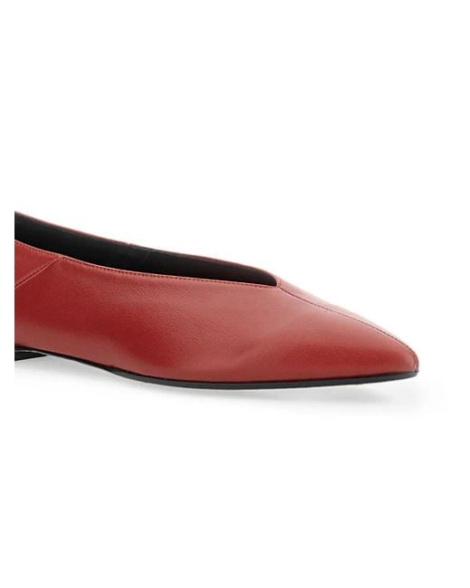 Aeyde Red Moa Pointed-Toe Ballet Flats
