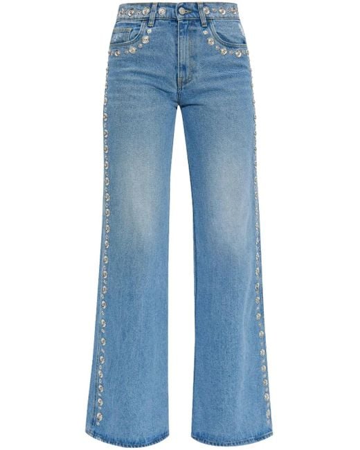 Coperni Blue Studded High-Rise Jeans