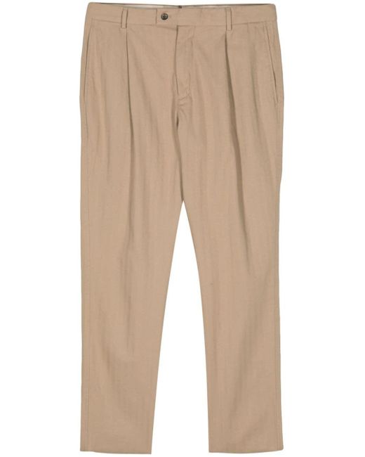 Caruso Natural Straight-leg Cotton Trousers for men