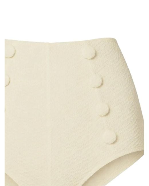 Lisa Marie Fernandez White The Balconette Button-Detail Bikini