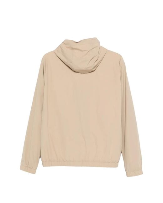 Lardini Natural Hooded Zip-Up Jacket for men