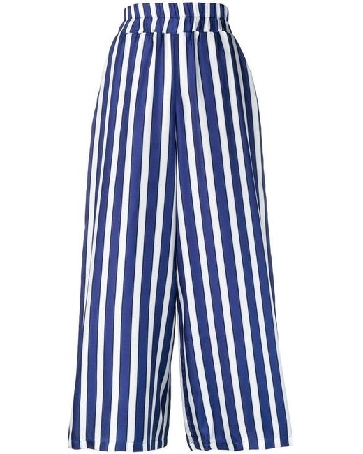 Altea Wide Leg Striped Trousers in Blue - Lyst