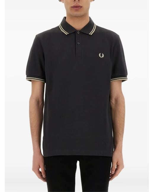 Fred Perry Poloshirt mit gestreiftem Detail in Black für Herren