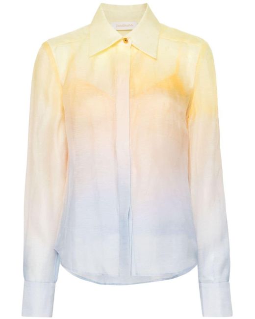 Zimmermann White Hemd mit Ombré-Effekt