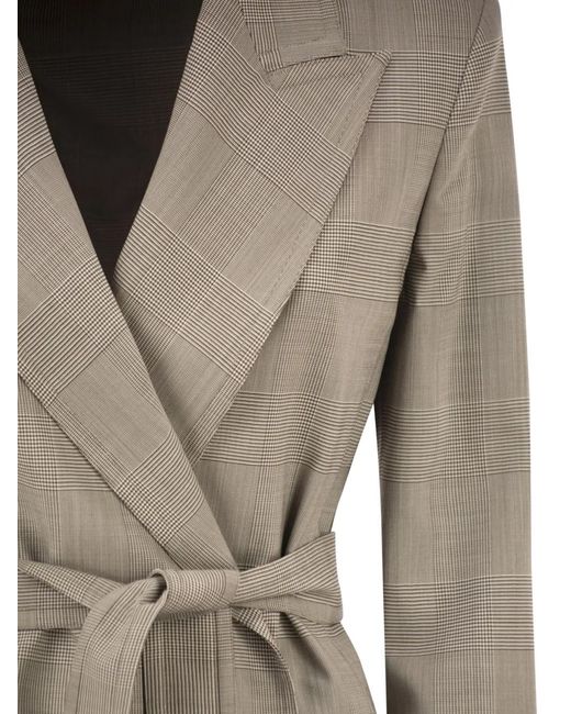 Max Mara Gray Nasello Prince Of Wales Wool Jacket