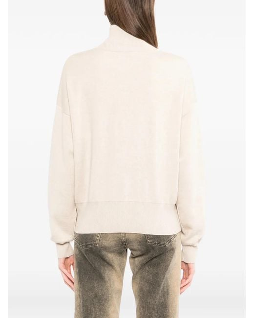 N.Peal Cashmere Natural Ribbed Hem And Cuffs Knitwear