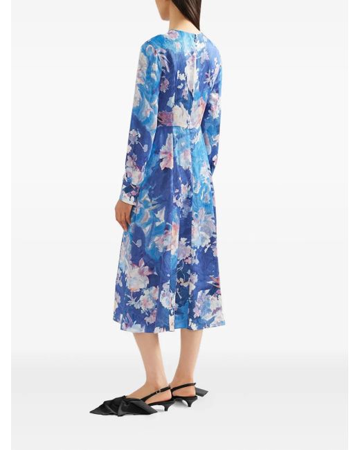 Erdem フローラル ドレス Blue