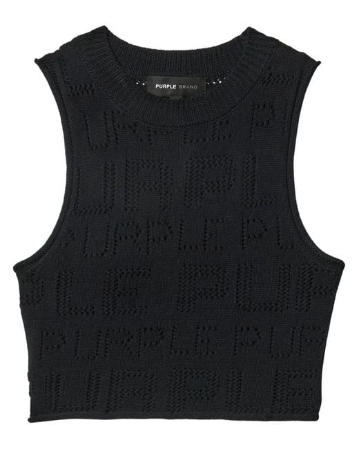 Purple Brand Black Logo-Perforated Top