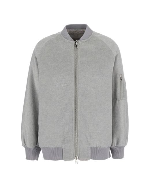 VALENTINI 1972 Gray Reversible Faux-Fur Bomber Jacket