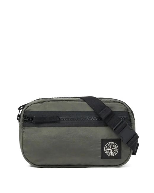 Stone Island Black Sac Banane À Patch Logo for men
