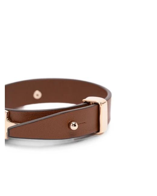 Max Mara Brown Agiate Leather Bracelet