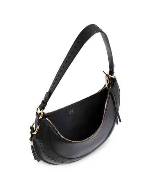 Lancel Black Sac Porté Épaule Hoboheme Format Moyen En Cuir Grainé