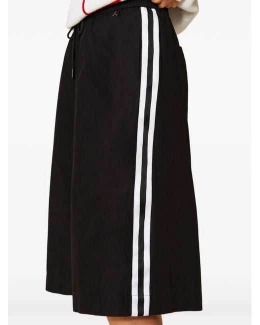 Twinset Black Recycled Poplin Bermuda Shorts