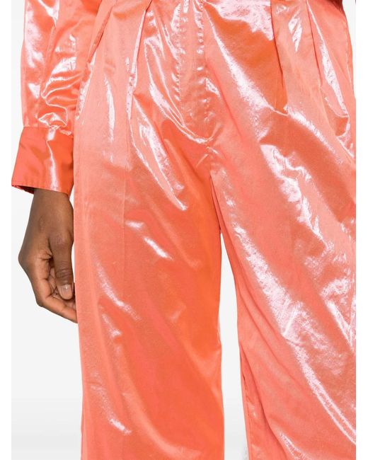 Forte_forte Orange Metallic Straight Trousers