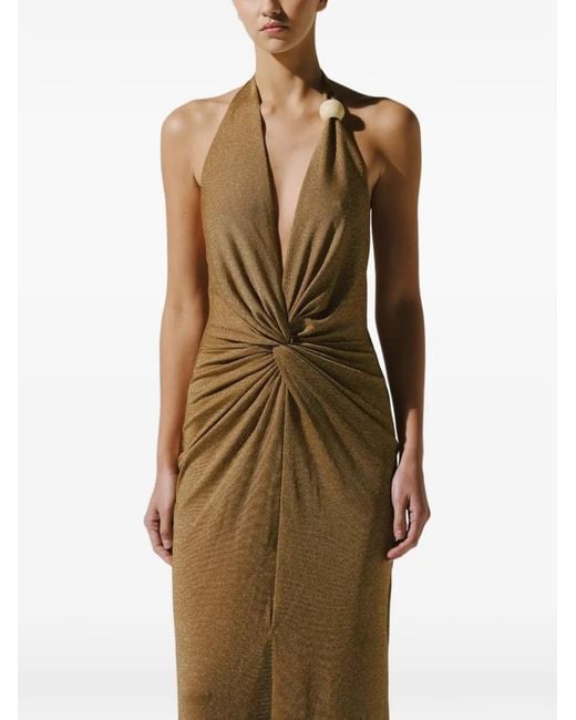 Baobab Natural Eleonora Knot-Detail Maxi Dress