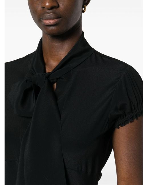 N°21 Black Crepe Short-sleeved Blouse