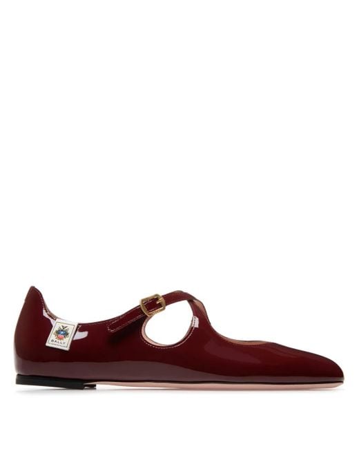 Bally Red Patent Ballerina Shoes