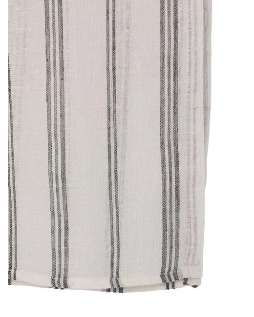 Yohji Yamamoto White Striped Short-Sleeve Shirt for men