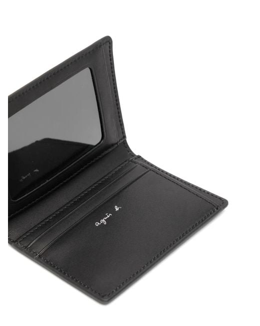 Agnes B. Black Leather Wallet for men