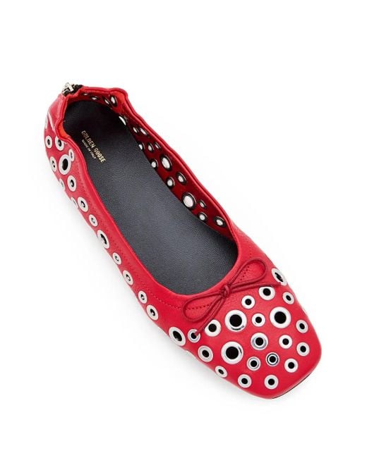 Golden Goose Deluxe Brand Red Eyelet-Vents Ballet Flats