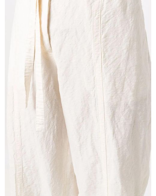 Jil Sander White Tied-Waist Straight Trousers