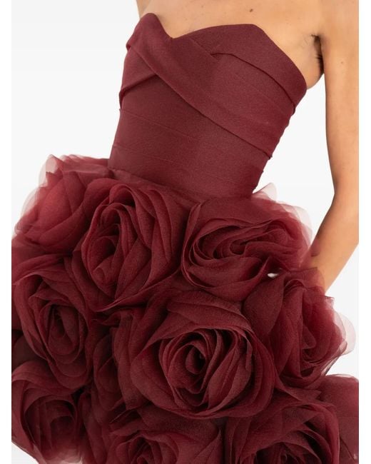 Ana Radu Red Strapless Mini Dress