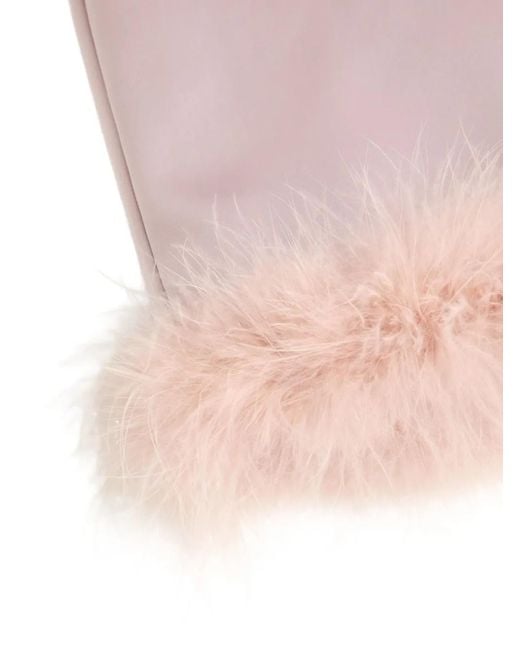 Valentino Garavani Pink Satin Skirt With Feathers
