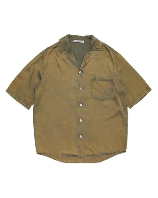 Acne Green Faded-Effect Shirt for men