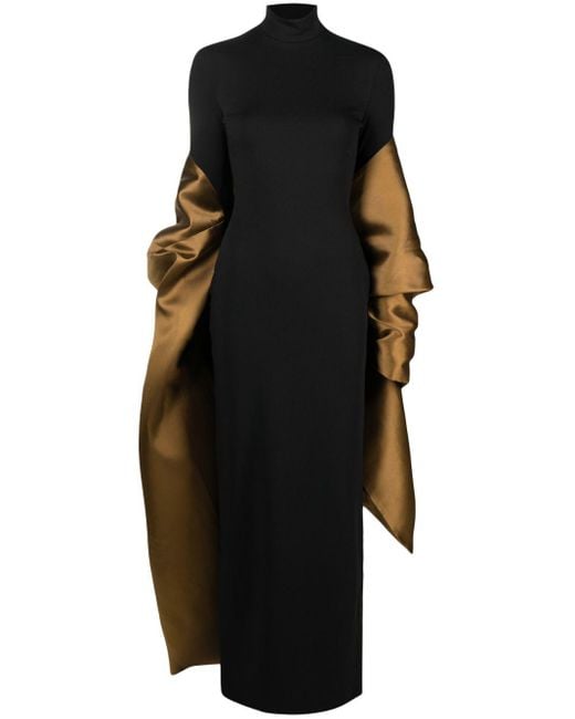 Solace London Black Lyana Shawl Maxi Dress - Women's - Elastane/polyester
