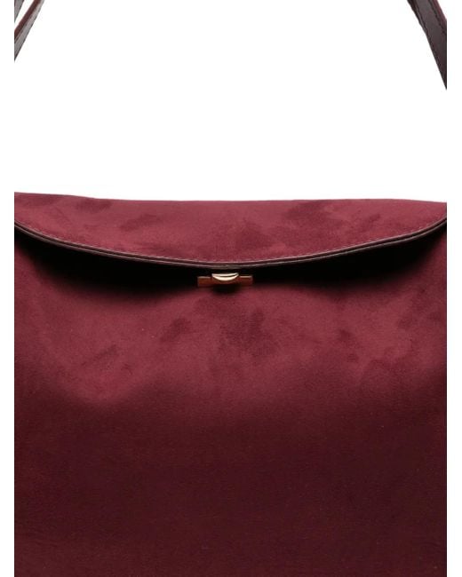 THEMOIRÈ Red Flap-Detail Shoulder Bag