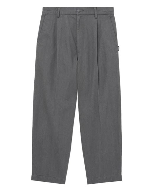 Neighborhood Gray Pleated-Pocket Cuffed Trousers for men