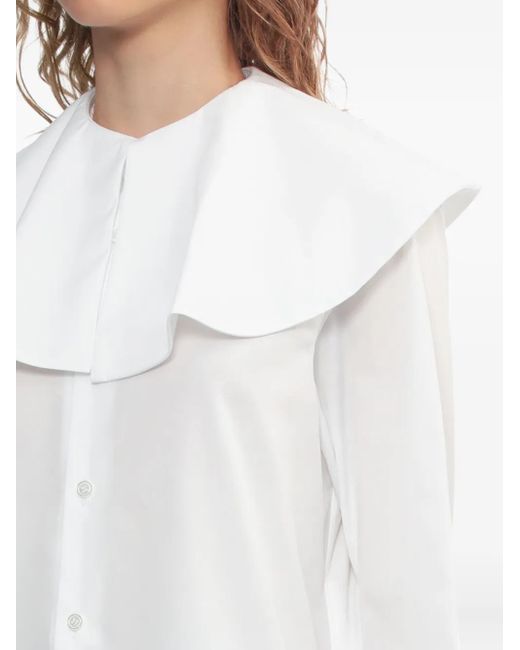 Blouse À Col Volanté Noir Kei Ninomiya en coloris White
