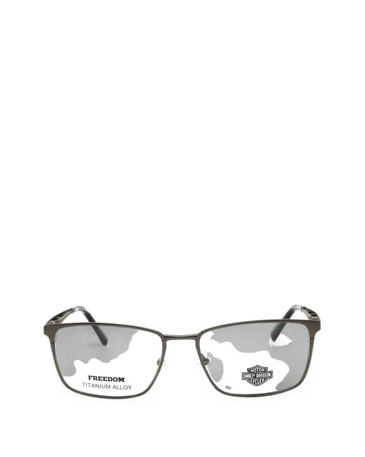 Harley Davidson Gray Rectangle-Frame Glasses for men