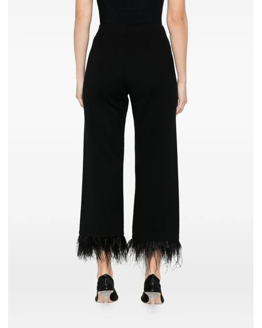 Philo-Sofie Cashmere Black Feather-Hem Trousers