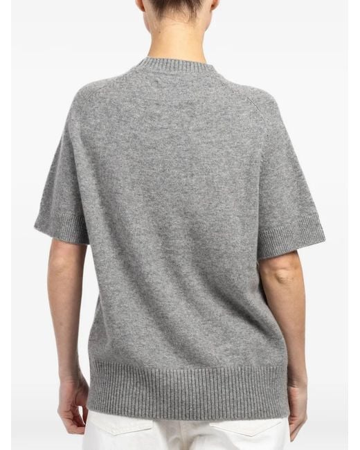 Extreme Cashmere Gray Short-Sleeve Sweater