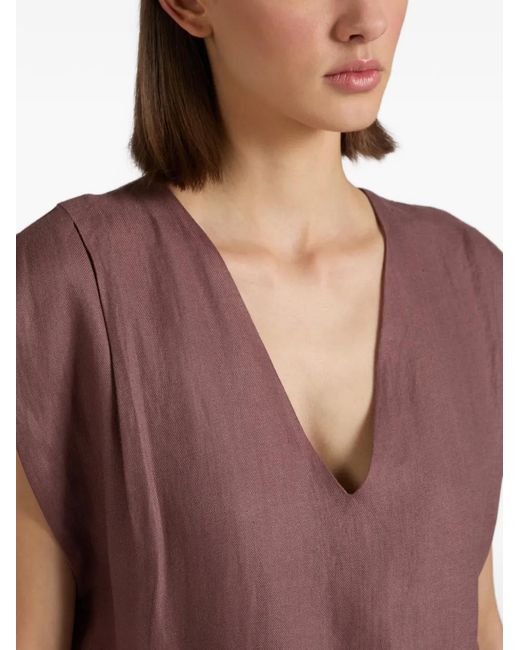 Glanshirt Purple Linen Midi Dress