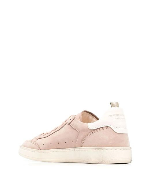 Officine Creative Pink Smooth Lace-Up Sneakers