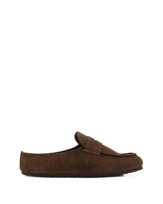 Forsa Brown Eddie Suede Slip-On Mules for men