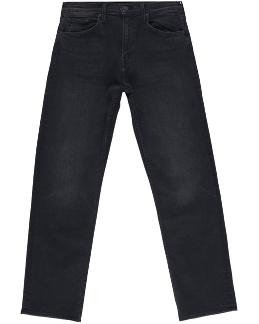 Mother Blue Smarty Pants High-rise Straight-leg Jeans