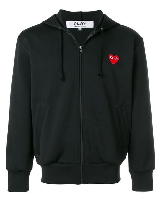 COMME DES GARÇONS PLAY Black Cotton Logo Hoodie