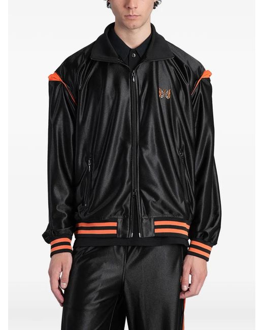 Needles Black Zip-Up Bomber Jacket for men