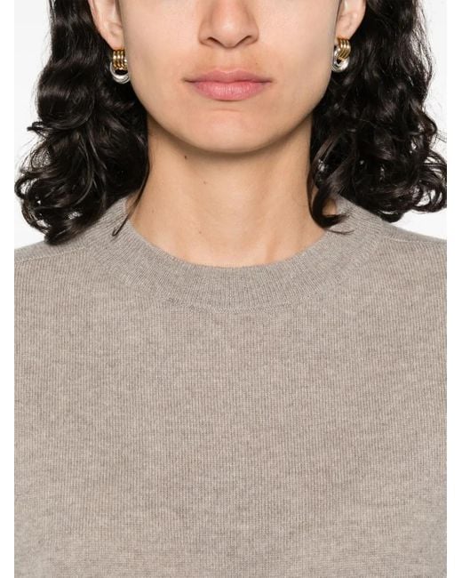 Soft Goat White Knit Cashmere Set Jumper And Straight Leg Trousers