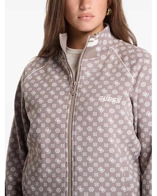 Guess Gray Full-Zip Scuba Sweatshirt