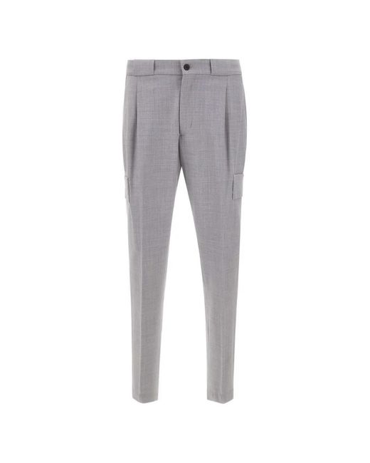 Devore Gray Flap-Pocket Trousers for men