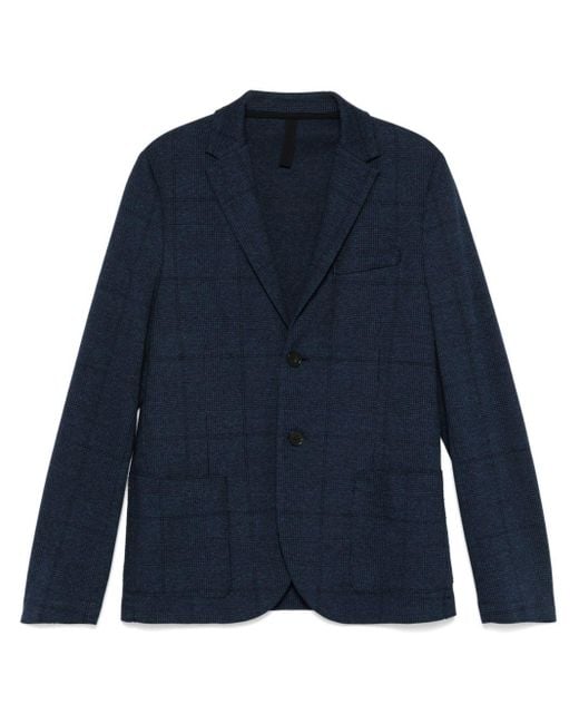 Harris Wharf London Blue Prince Of Wales-pattern Blazer for men